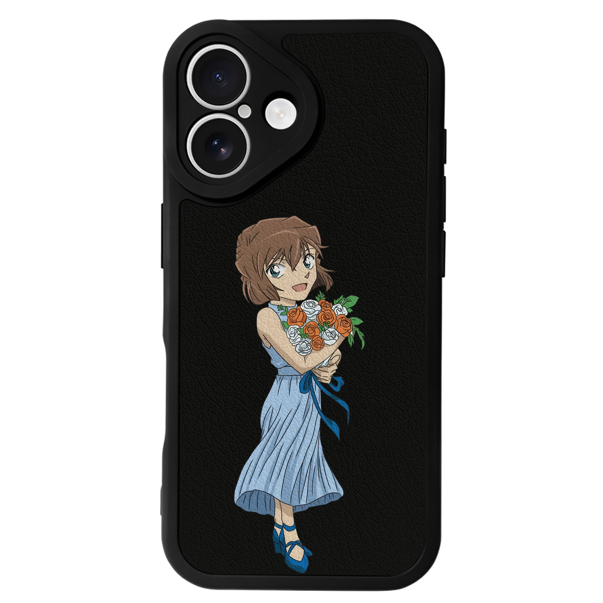 （画像用） 名探偵コナン 灰原 哀 はいばら あい Detective Conan Anita Hailey、Vi Graythorn Haibara Ai 【iPhone 16シリーズ対応】シリコンスマホケース（レザー調） 材質：シリコン
